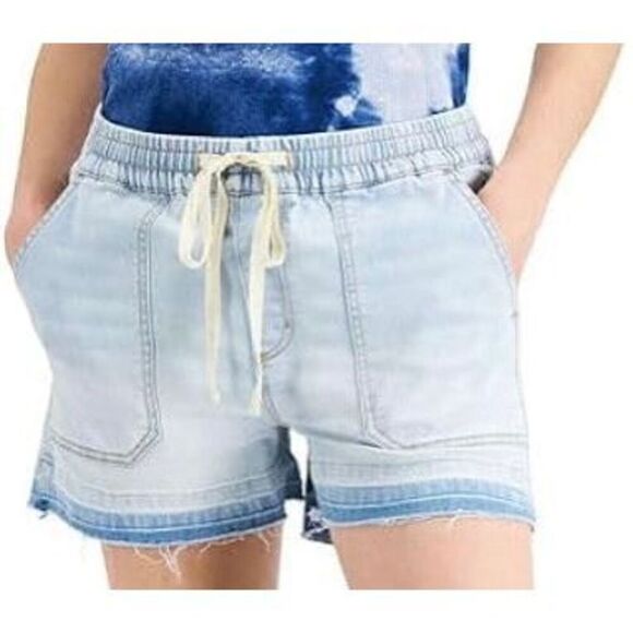 International Concepts Women's High Rise Drawstring Jean Shorts Size Medium - Picture 2 of 9